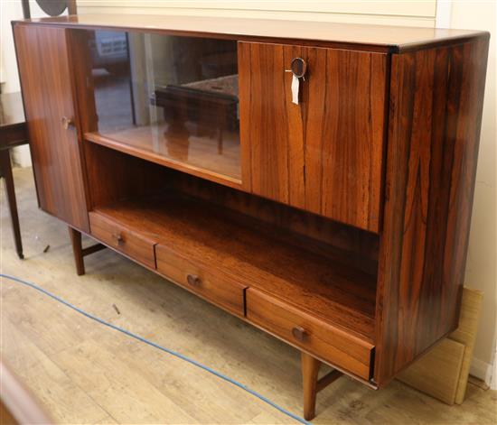 Fristo Franeker. A mid 20th century rosewood side cabinet, W.6ft 8in. D.1ft 5in. H.3ft 11in.